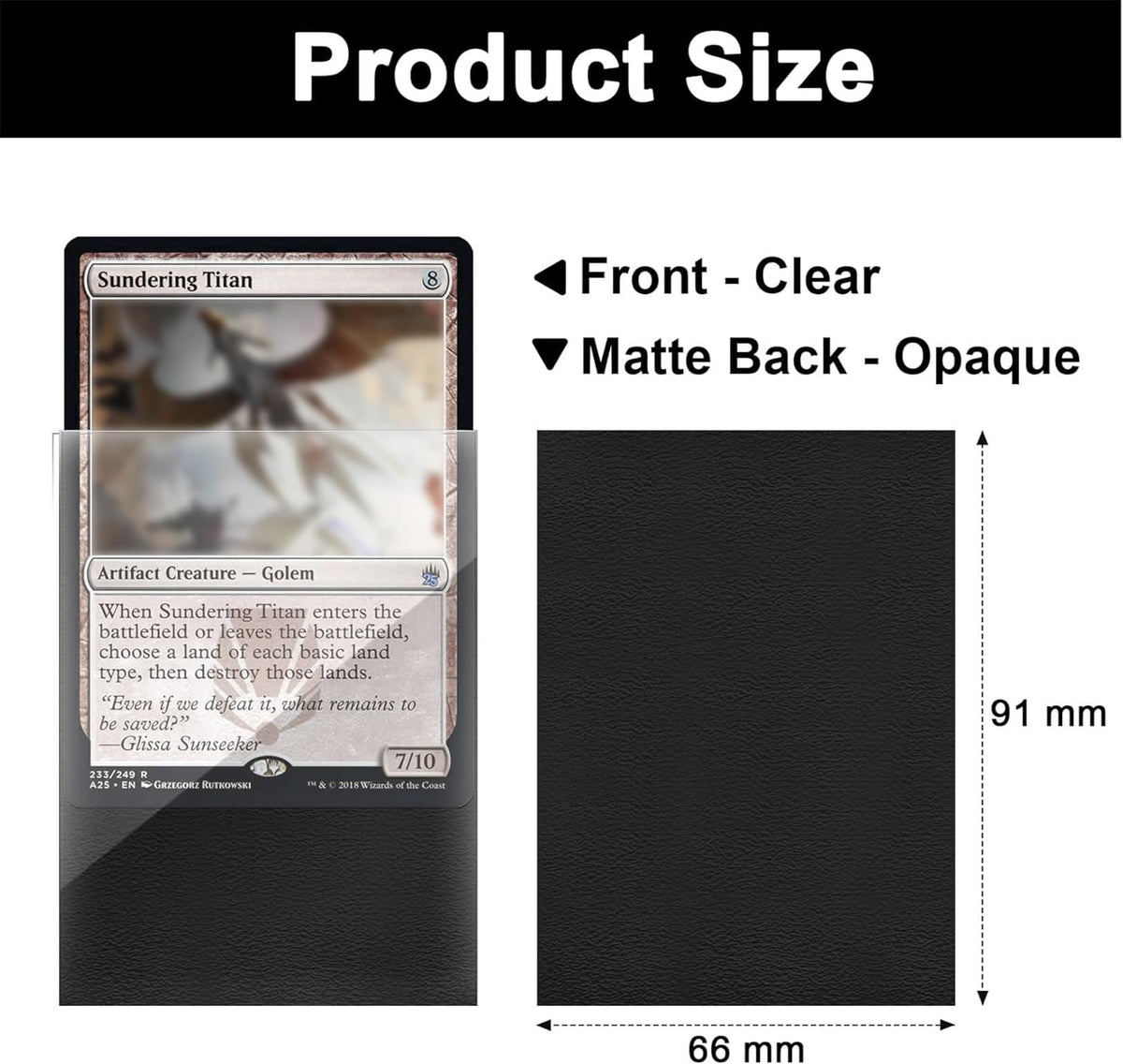 Fabmaker standard black card sleeves back-textured grip for easy shuffling.