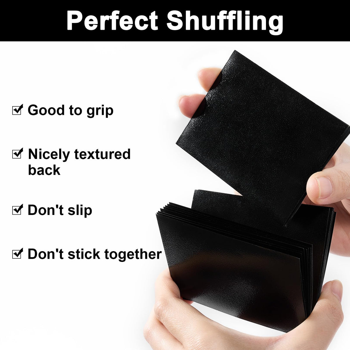 Fabmaker sleeves with thick edges guard card corners during play.