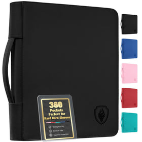 Fabmaker top-load binder demonstrates 360-card capacity for secure collection storage.
