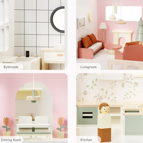 Fabuday dollhouse pets and dolls reinforce caregiving narratives.