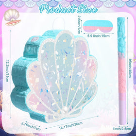 Faccito Mermaid Tail Pinata pink purple blue colors enhance ocean theme.