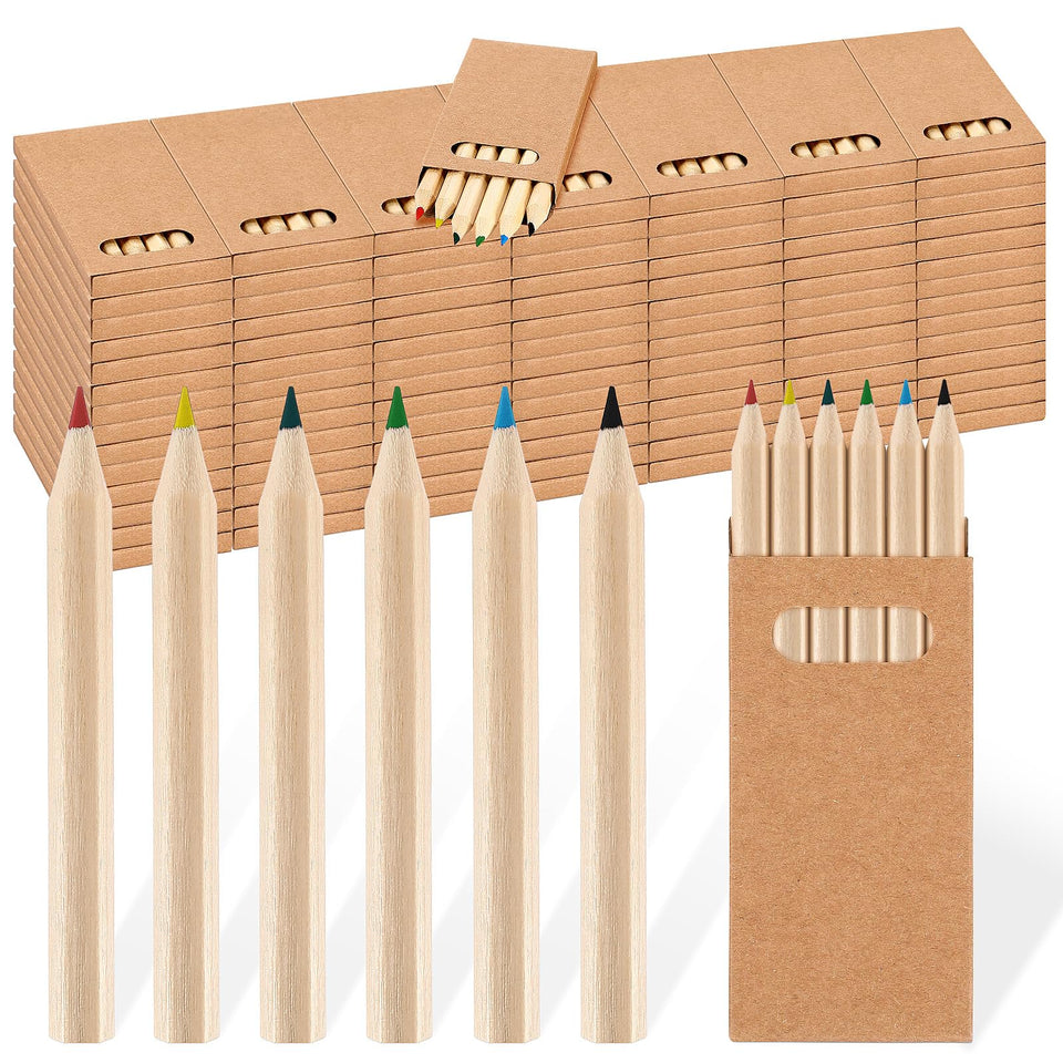 Faccito mini colored pencils pack front with six bright refills for creative kids.