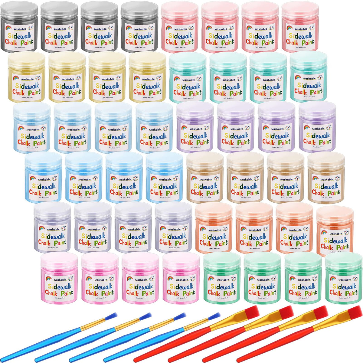 Faccito sidewalk chalk 48-piece set for bright outdoor art.