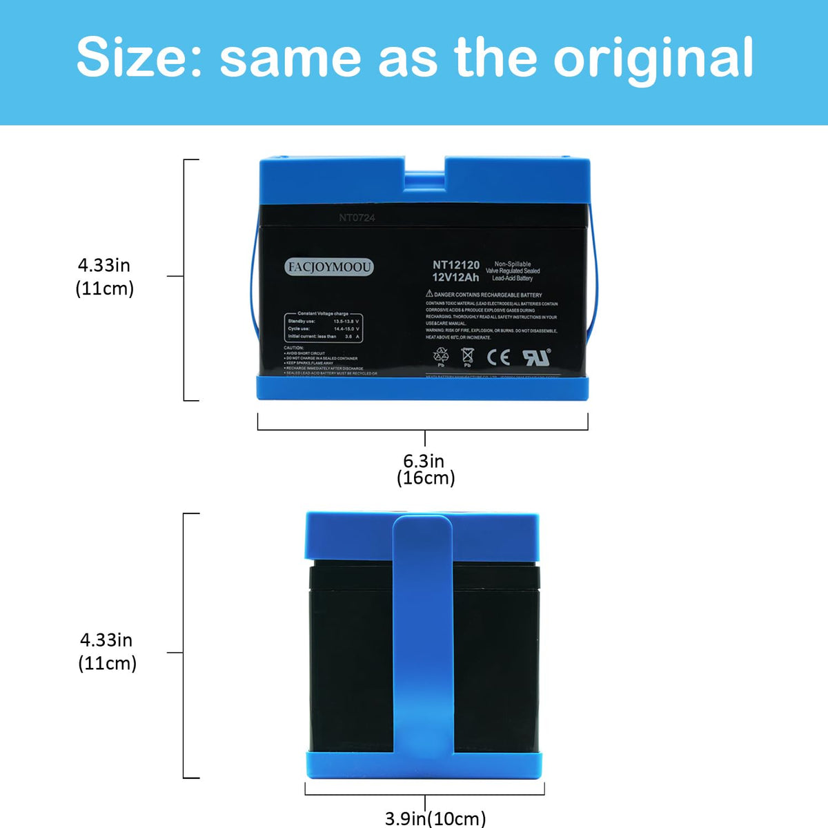 FACJOYMOOU 12V battery for Ducati motorcycles kid-friendly power