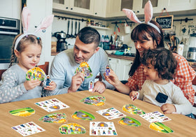 FaCraft Easter ornaments with ribbon hangers for trees and doors.