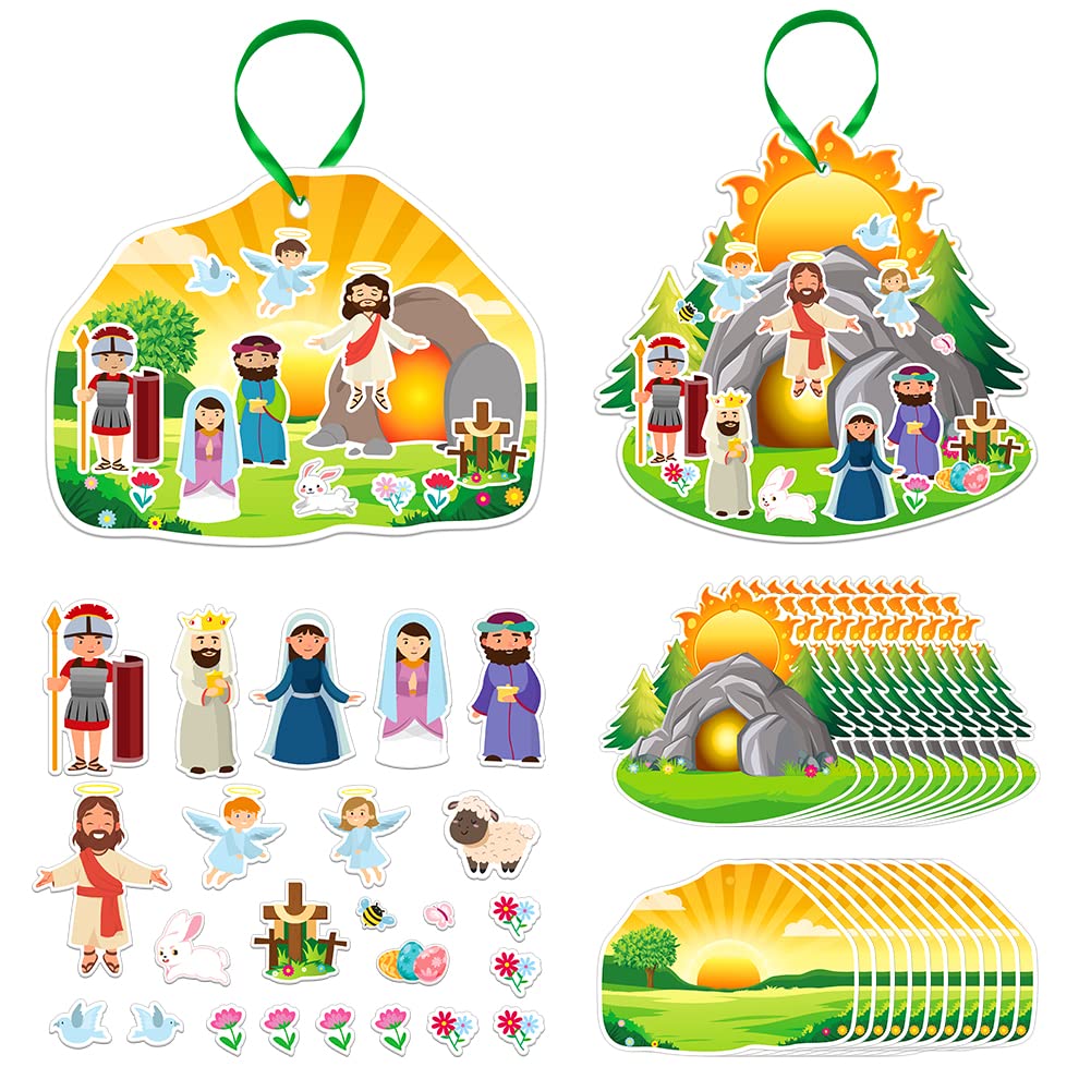 FaCraft Easter sticker scenes nativity for classroom decoration and Bible lessons.