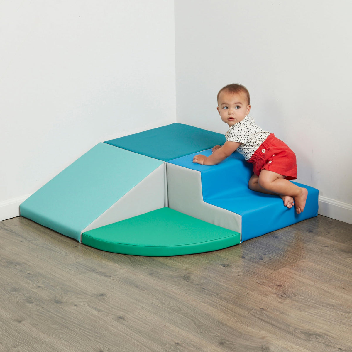 Final assembled SoftScape climber fits neatly in small spaces.