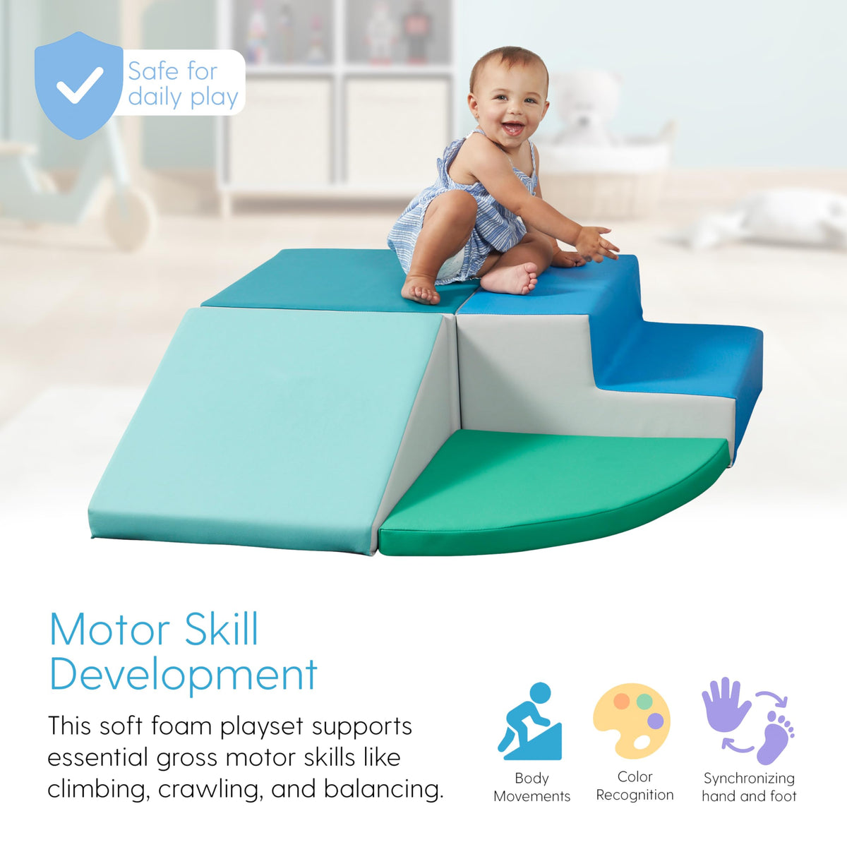 SoftScape foam platform shown as a safe resting and play area.