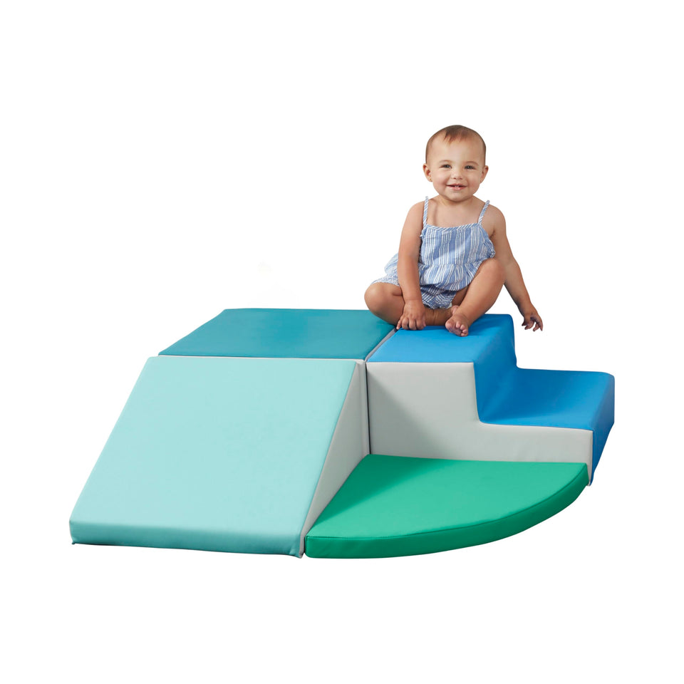 Factory Direct Partners SoftScape corner climber components arranged for safe, imaginative play.