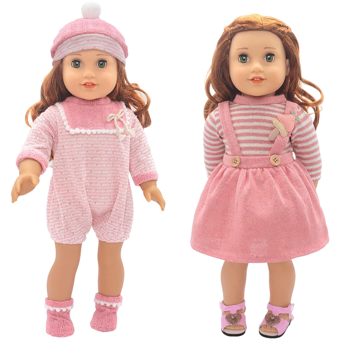 FADALEA 18-inch doll outfits close-up show soft fabric and back-closure.