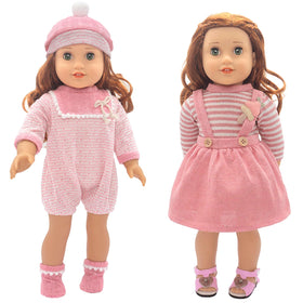 FADALEA 18-inch doll outfits close-up show soft fabric and back-closure.