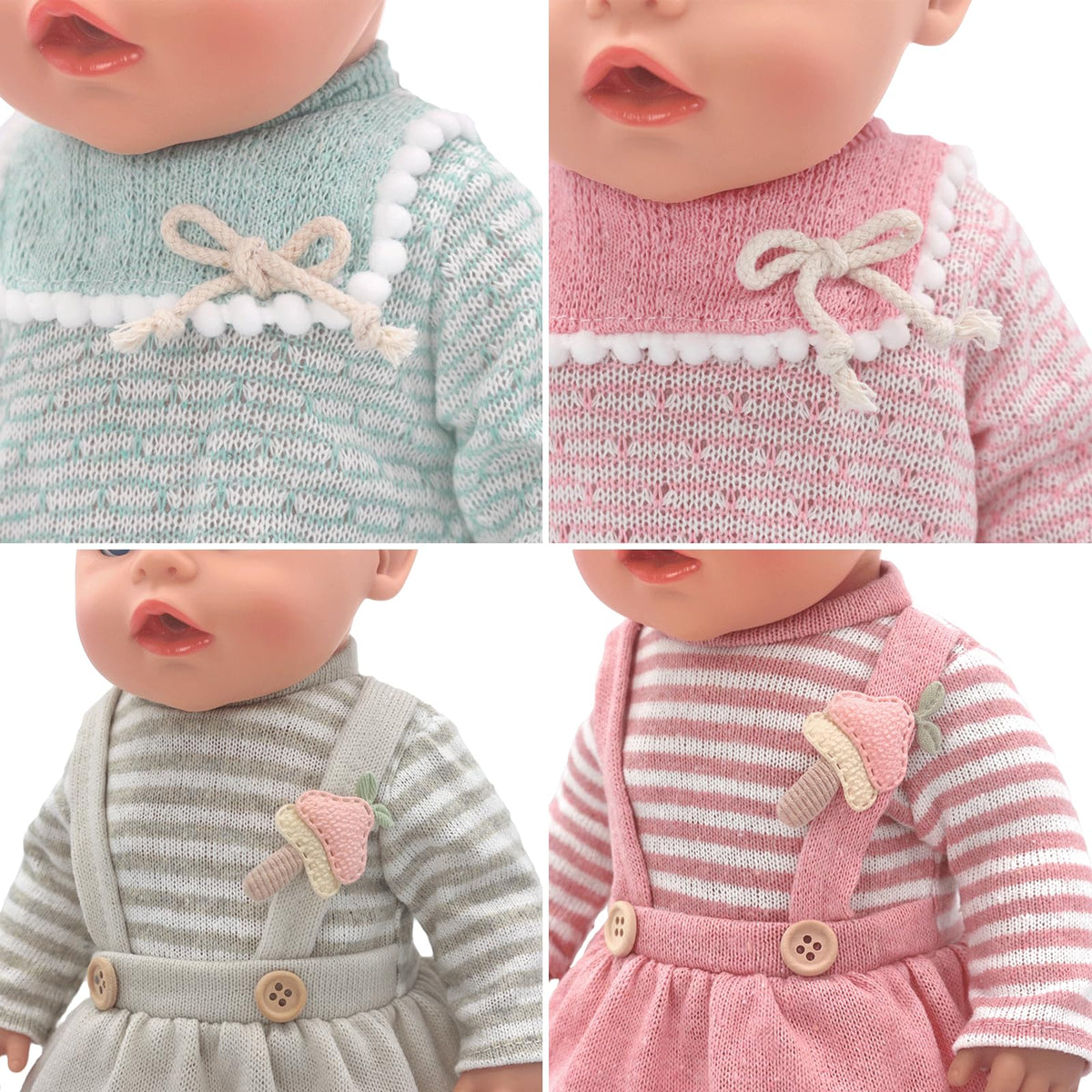 FADALEA adhesive tape back fastener makes dressing dolls easy.