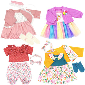 FADALEA dress and coat set for 18-20 inch reborn dolls, soft fabric.