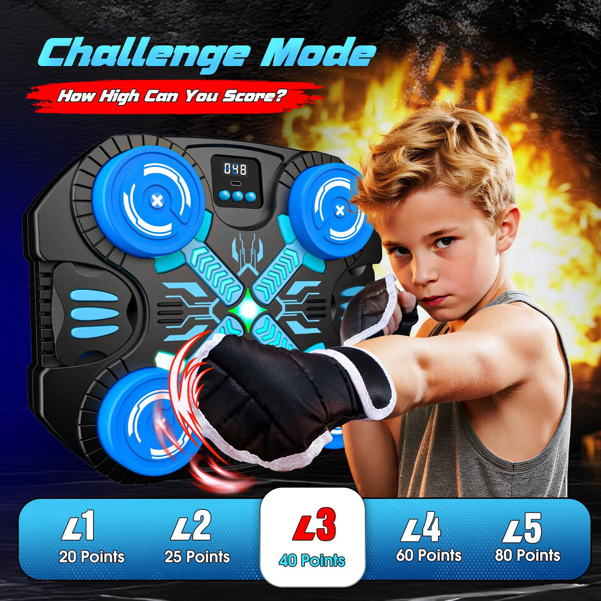 Faentwc boxing machine LED lights syncing with music