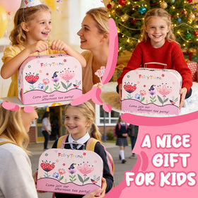 Fairy Toona tea party set portable carry case with handle for on-the-go play