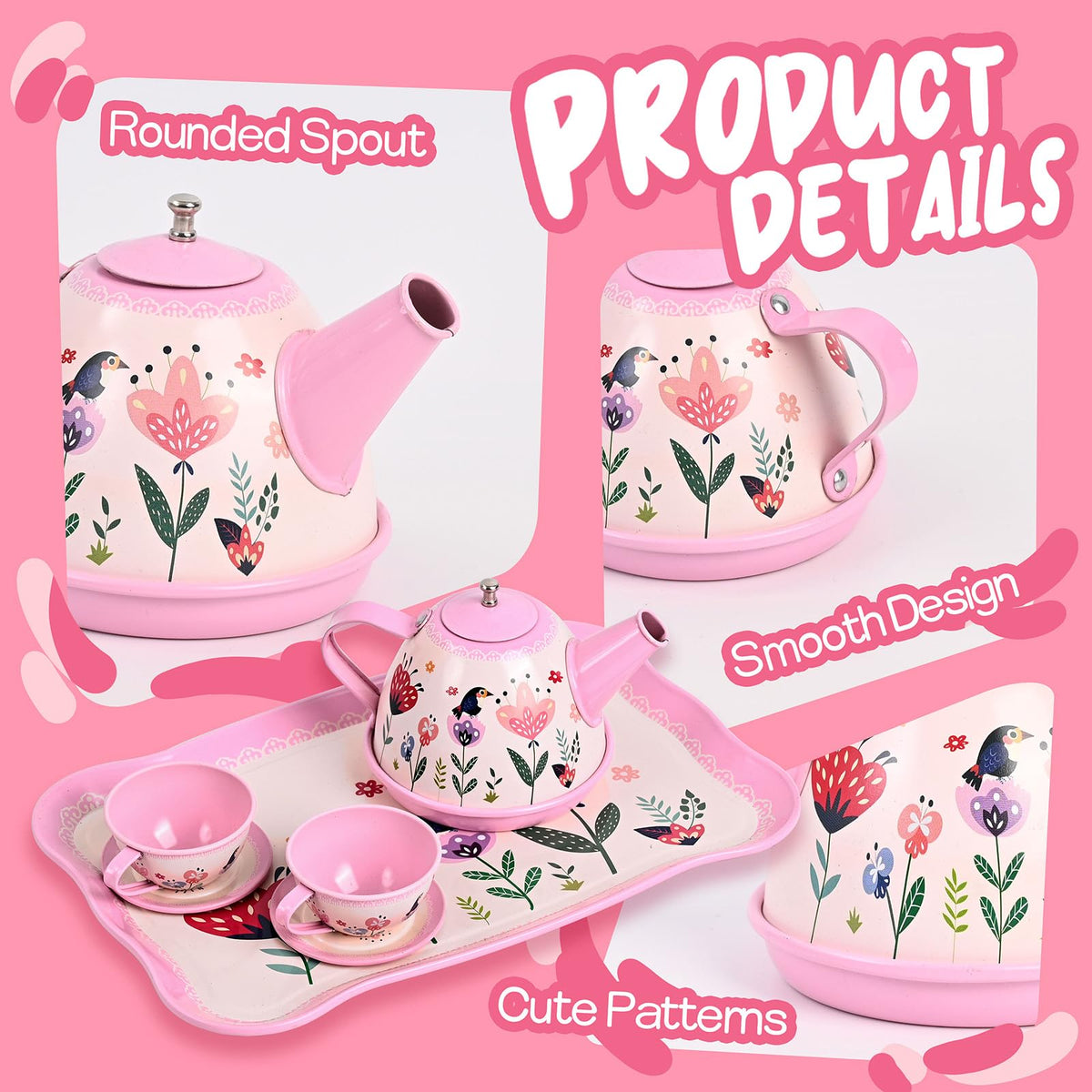 Fairy Toona tea party set plates and teacups ready for a charming tea service