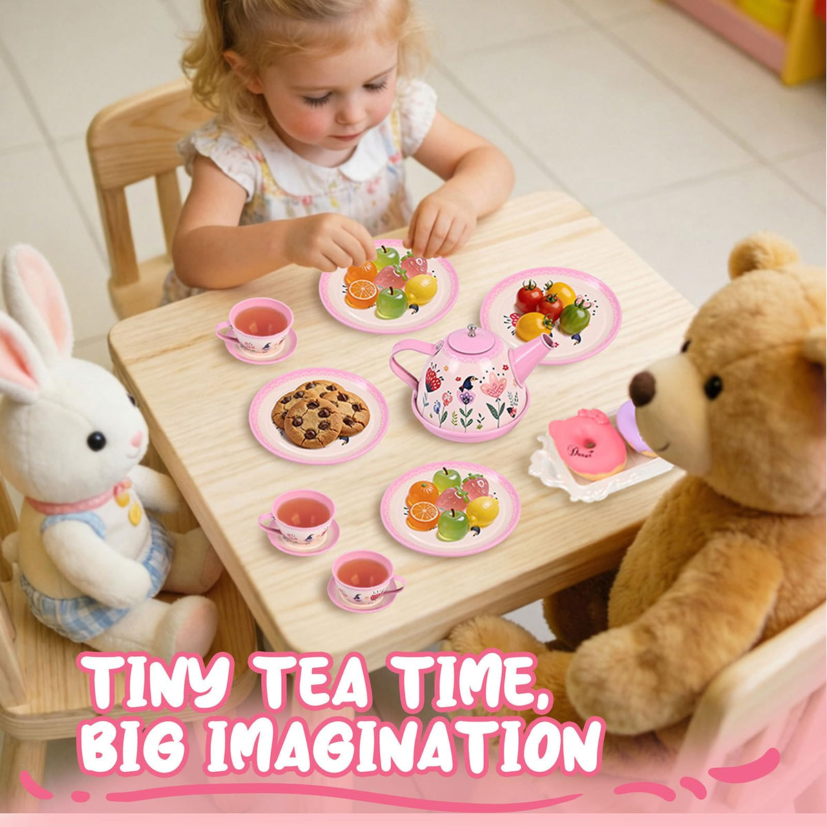 Fairy Toona tea party set playtime scene showcasing storage ready for next pretend party