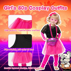 Fairycece 80s outfit mesh shirt bold style for kid costumes