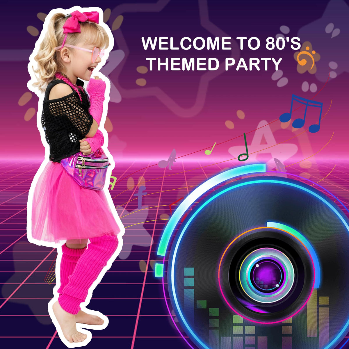 Fairycece 80s outfit neon glasses brighten themed parties and photos