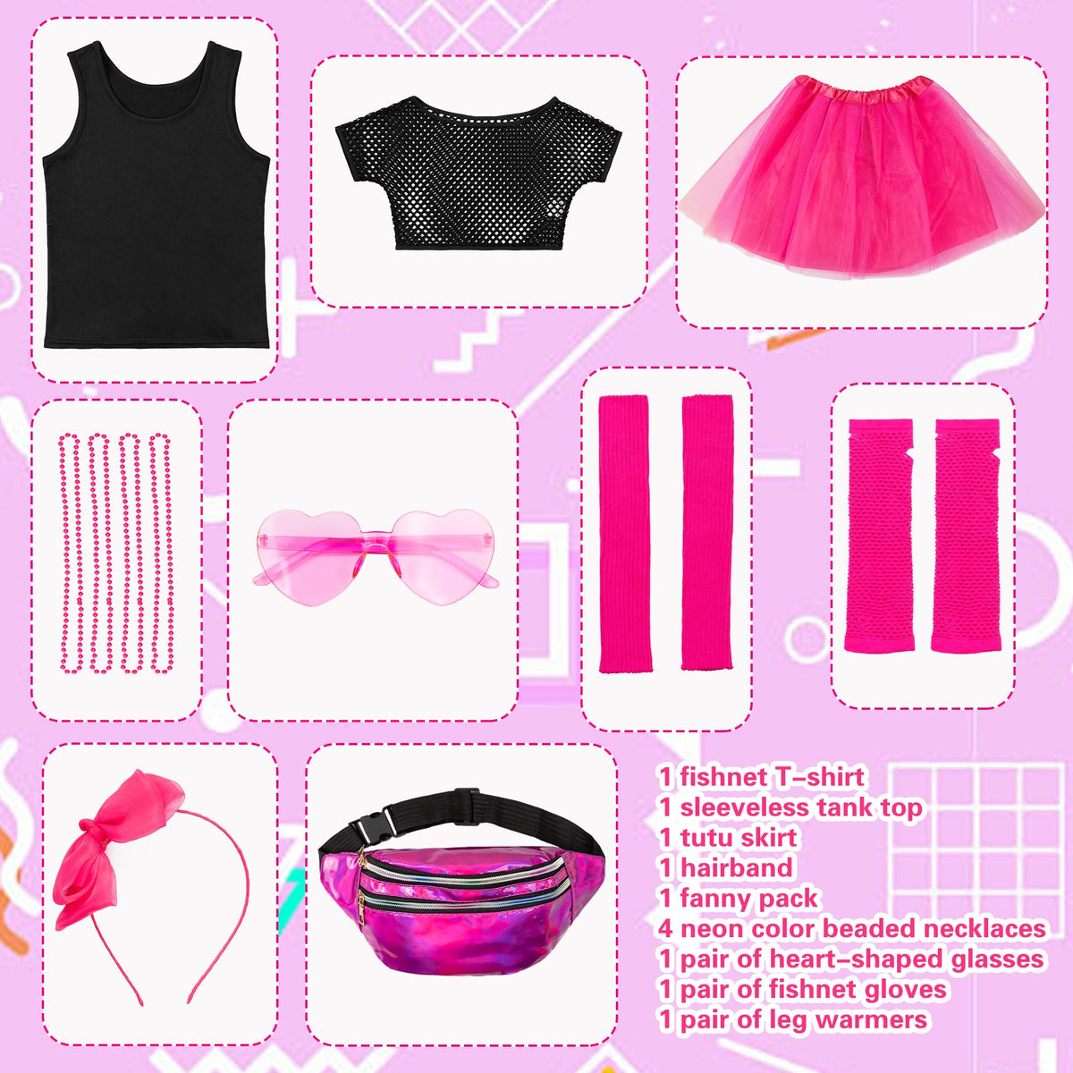 Fairycece 80s outfit skirt completes the dance-ready retro look