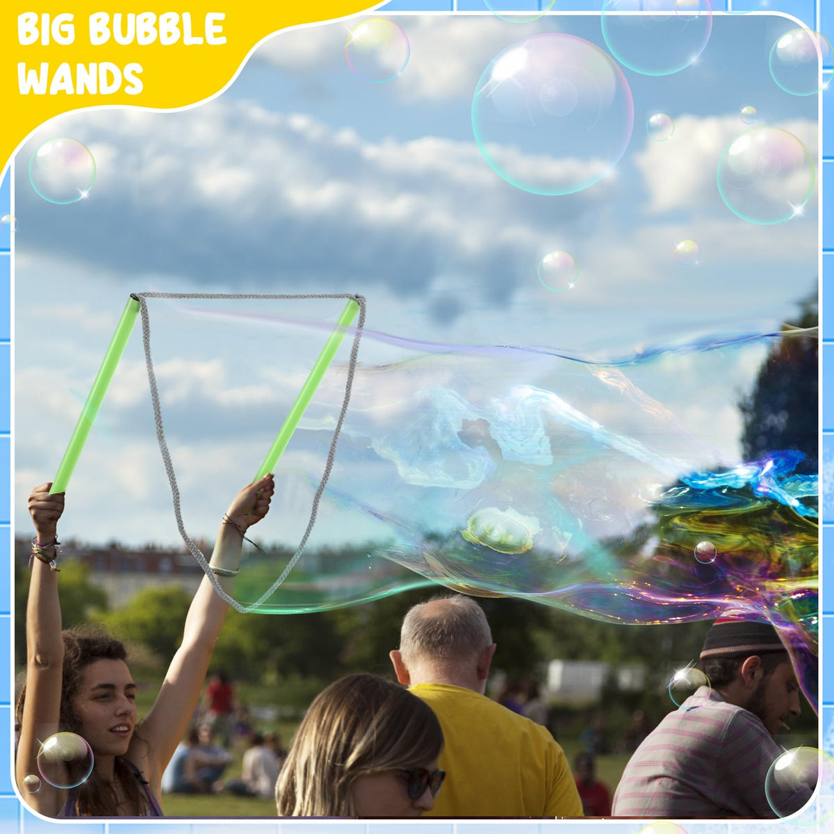 FairySandy orange giant bubble wand for birthday outdoor moments