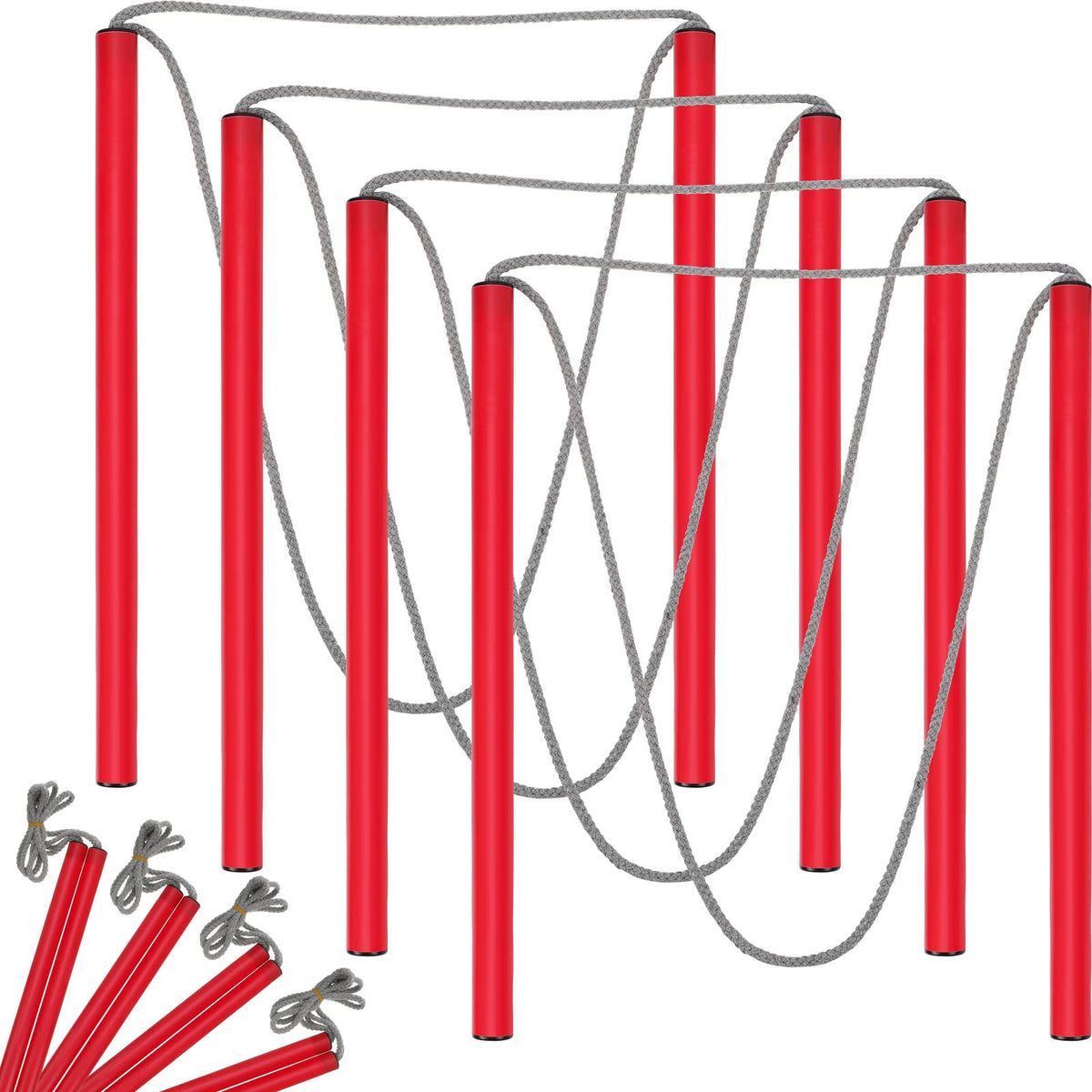 FairySandy 8-piece giant bubble wands red set for outdoor family fun