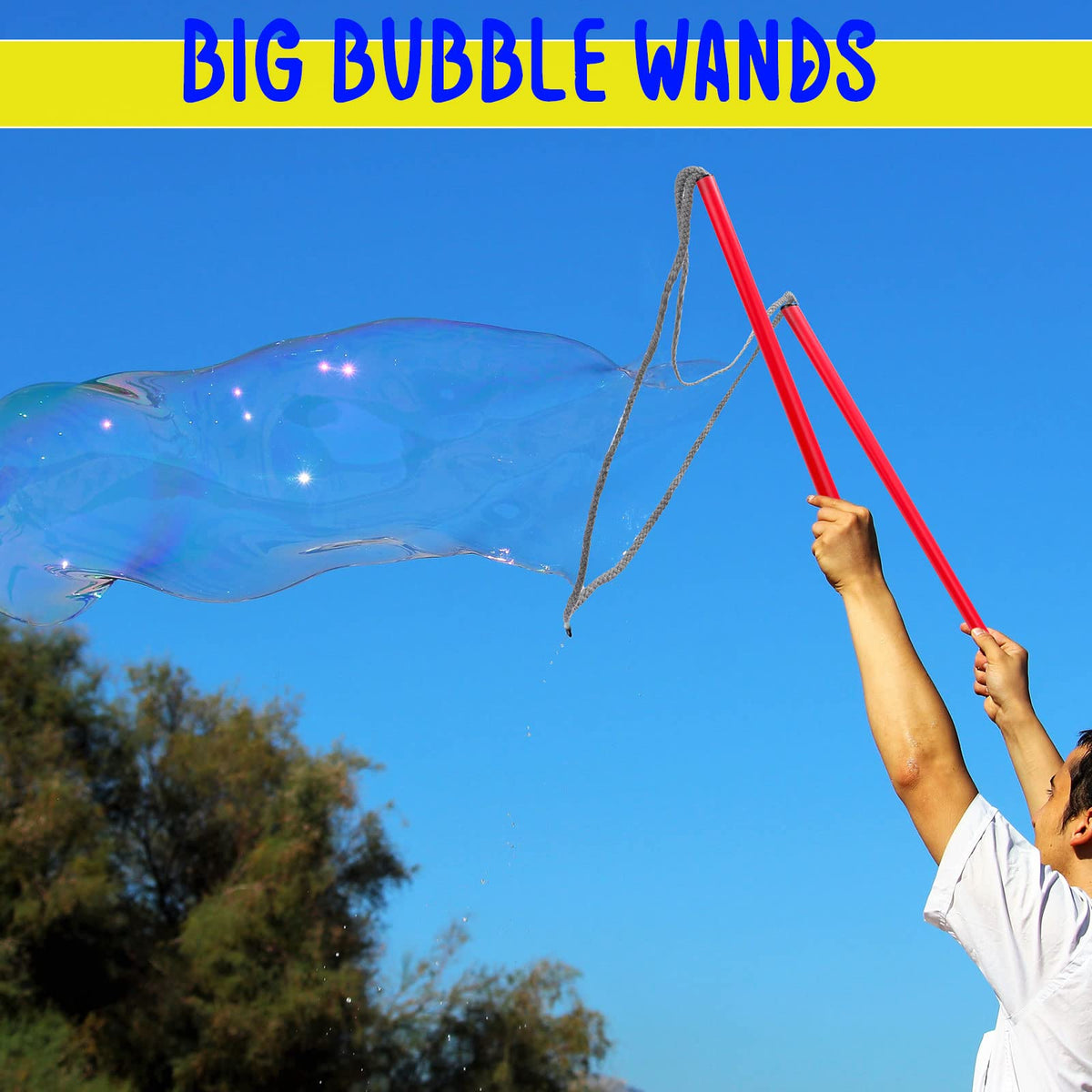 FairySandy red wick wand close-up for long-lasting bubbles