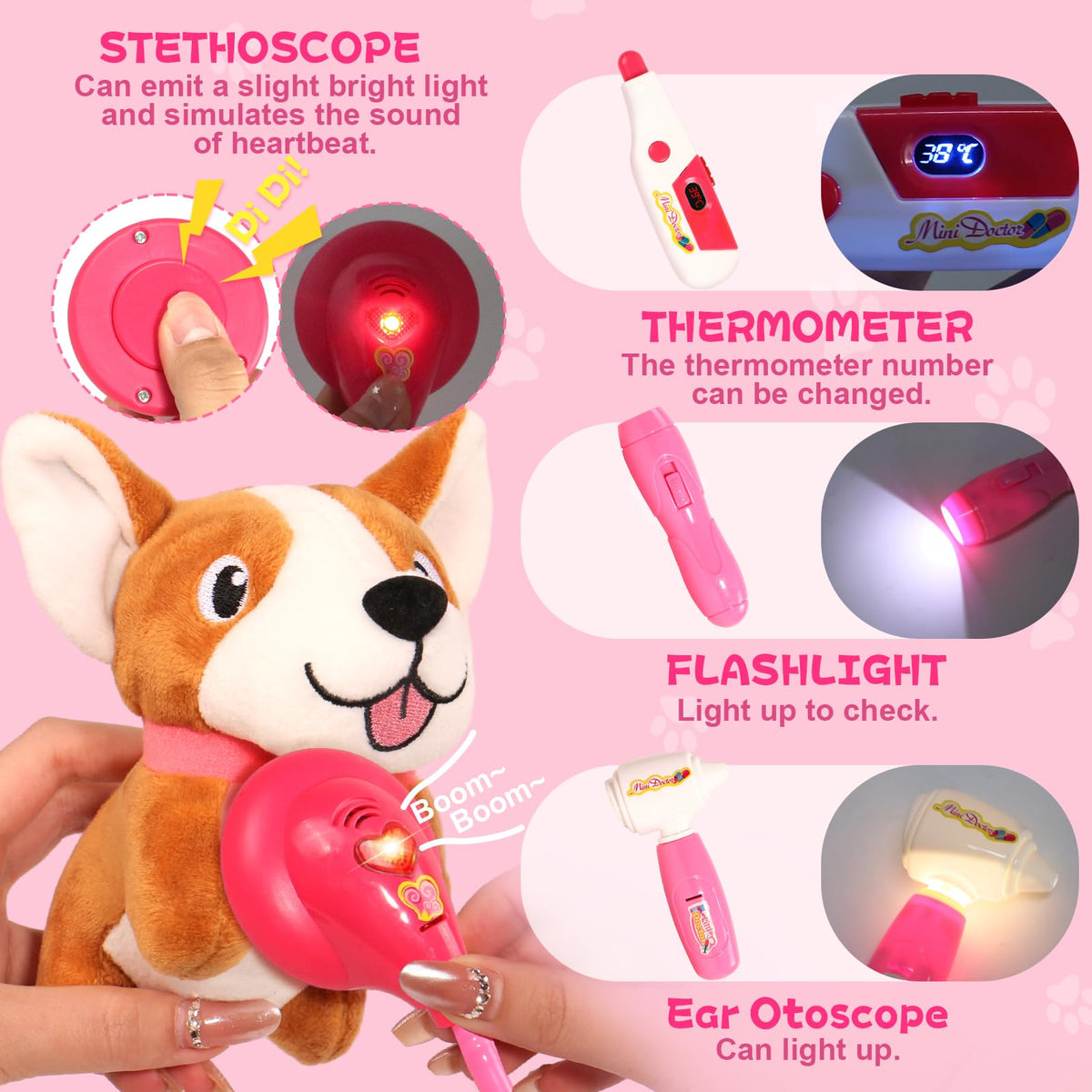 Fajiabao soft puppy patient plush invites compassionate role-play and storytelling.