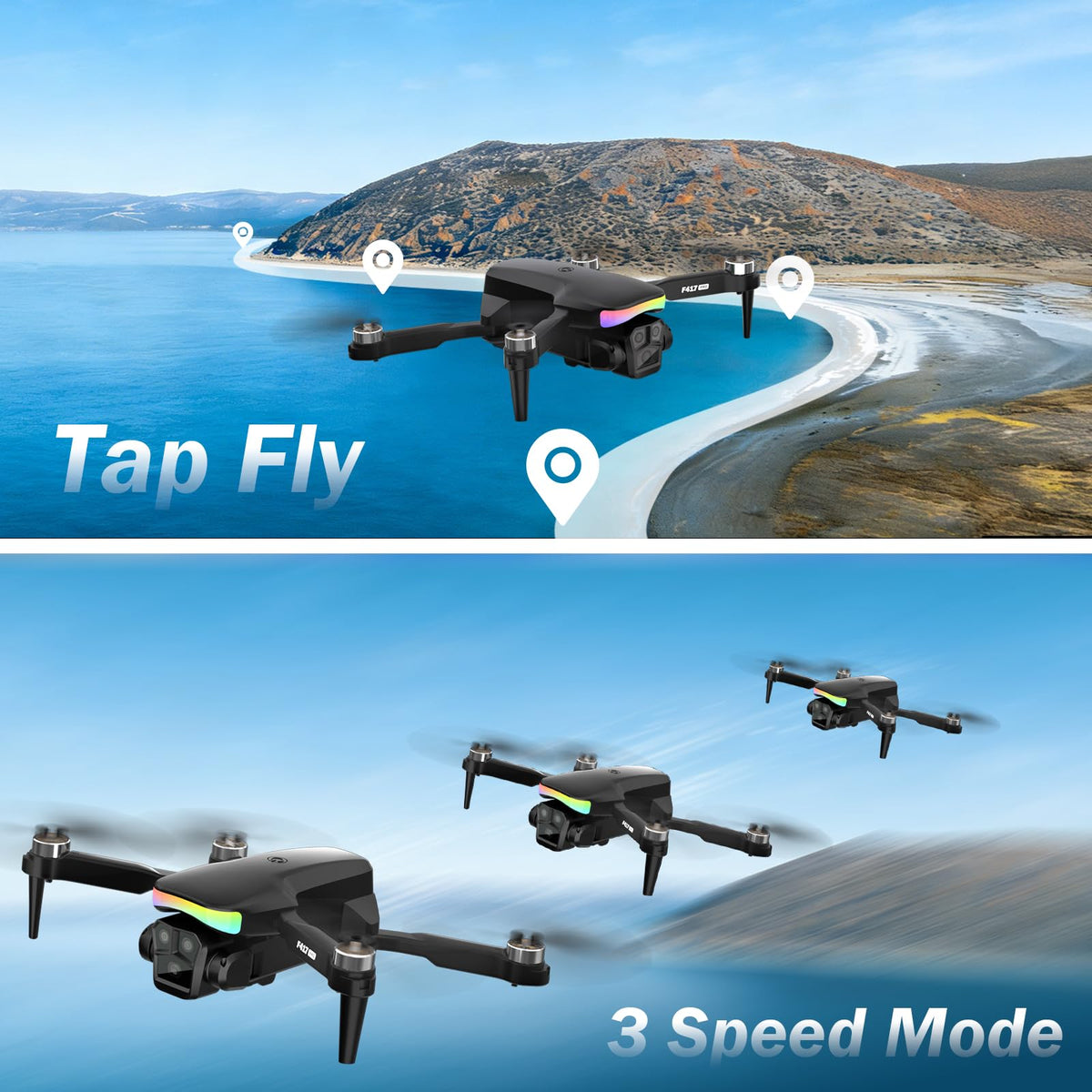 FAKJANK F417PRO optical flow hover maintains steady position during flight