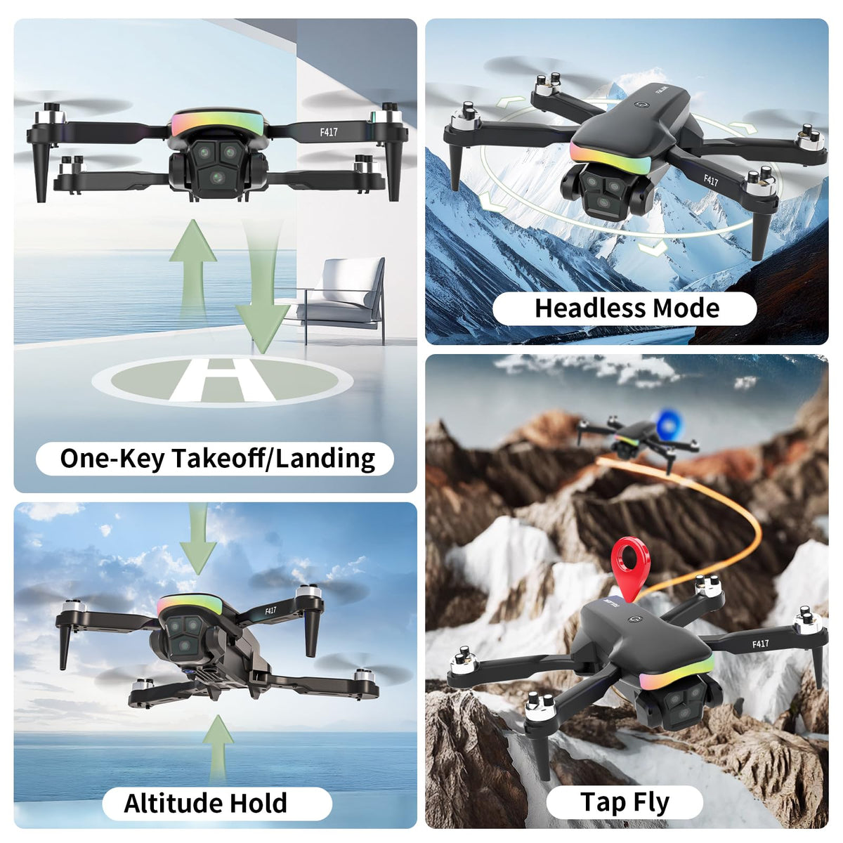 FAKJANK Mini Drone foldable design fits in carry case
