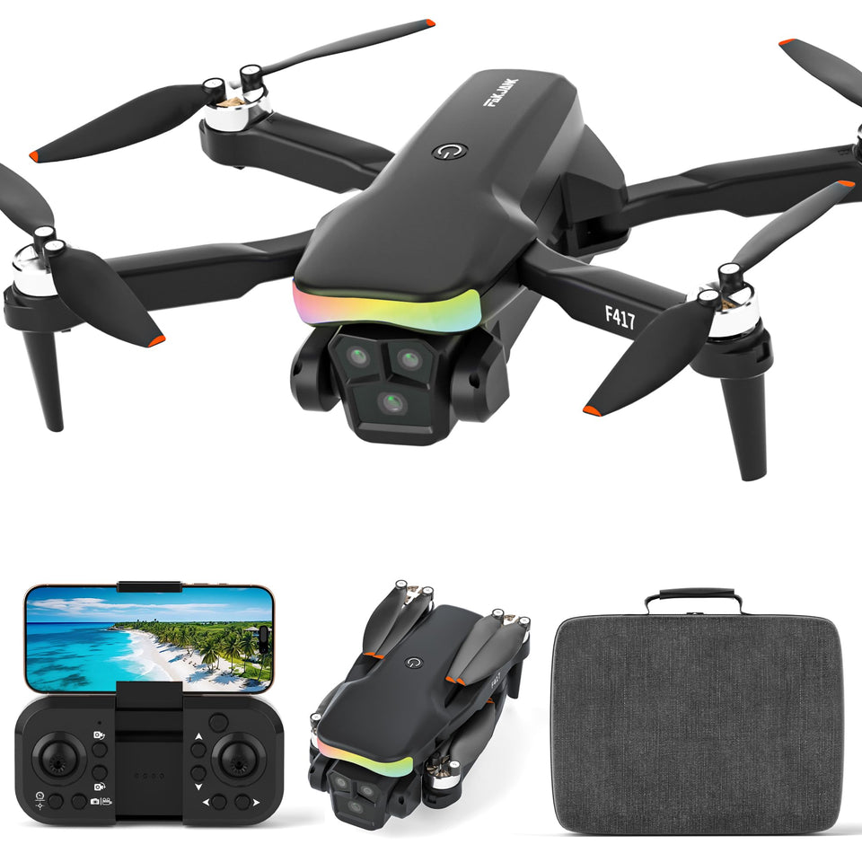 FAKJANK Mini Drone with RGB LED night lights for safe, dazzling flights