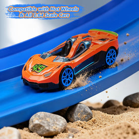 FALDAA six cars included with the track for immediate racing fun.