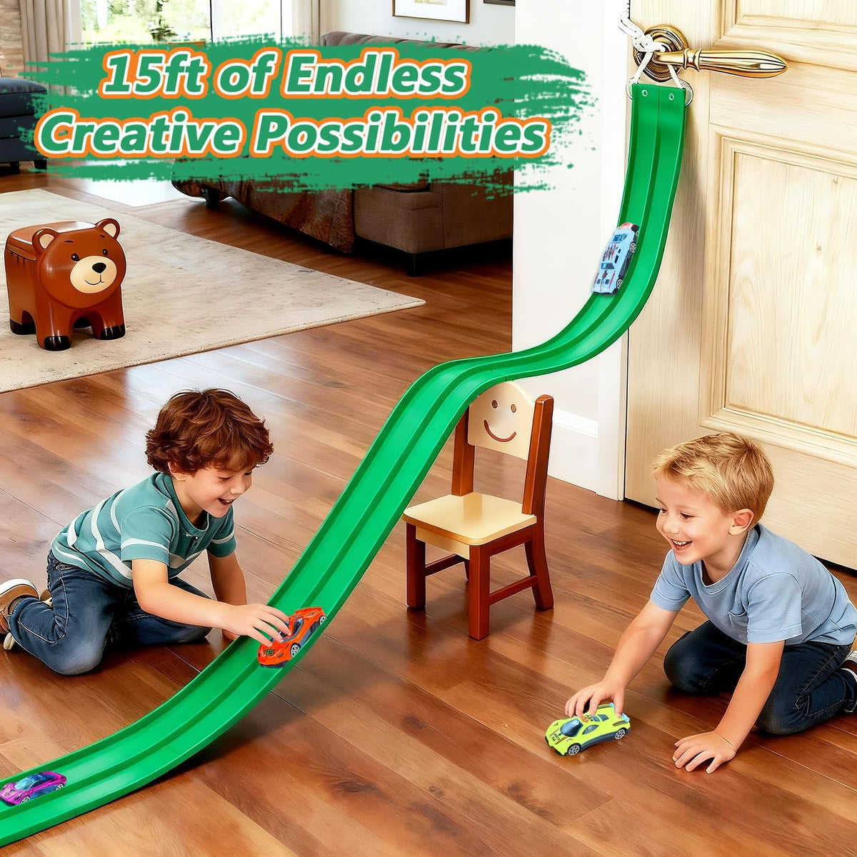 FALDAA track used during bath time for water-friendly play