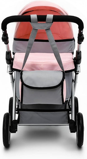FALVIA doll pram with non-slip wheels for indoor and outdoor use.