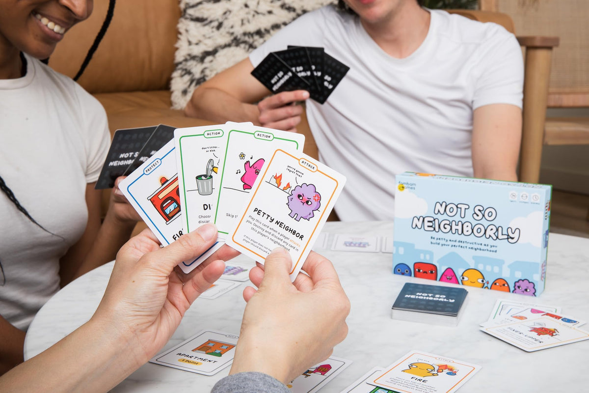 Not So Neighborly play setup shows quick learning for busy families.