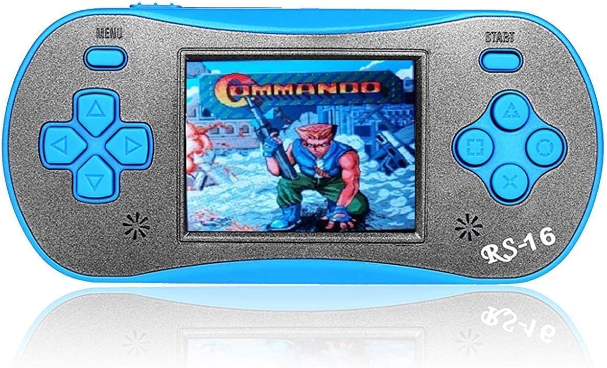 FAMILY POCKET RS16 handheld arcade with 260 built-in games offering retro fun on the go.