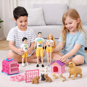Familydolls toy puppies set adds warmth and interaction in stories.