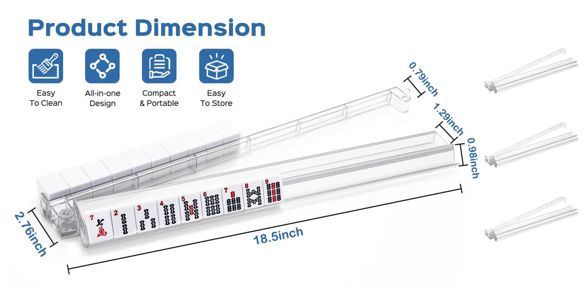 FamRica racks showing built-in pushers for easy tile advancement
