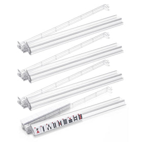 FamRica clear acrylic mahjong racks with pushers, four-pack for organized gameplay