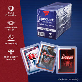 Fanatics 3x4 top loader with sleeve demonstrates secure loading and handling.