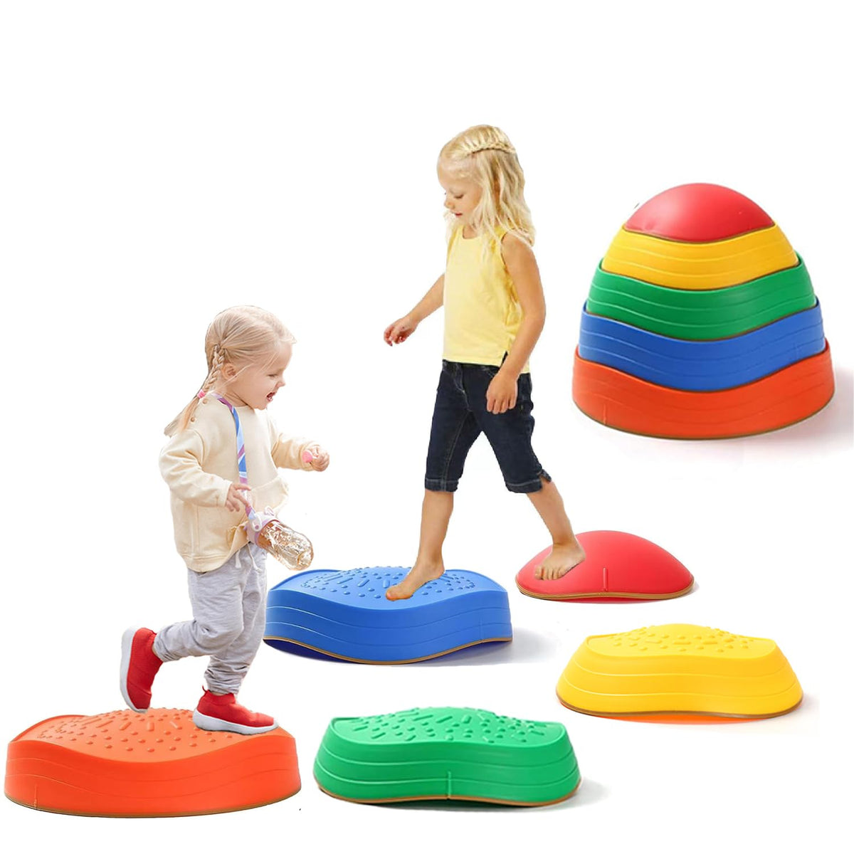 Fanboxk stepping stones with non-slip edge for safe indoor play