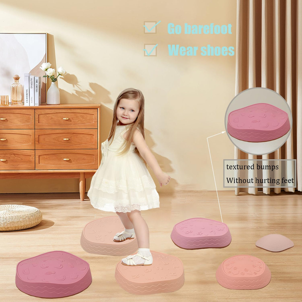 Fanboxk stepping stones are stackable for easy storage and transport.