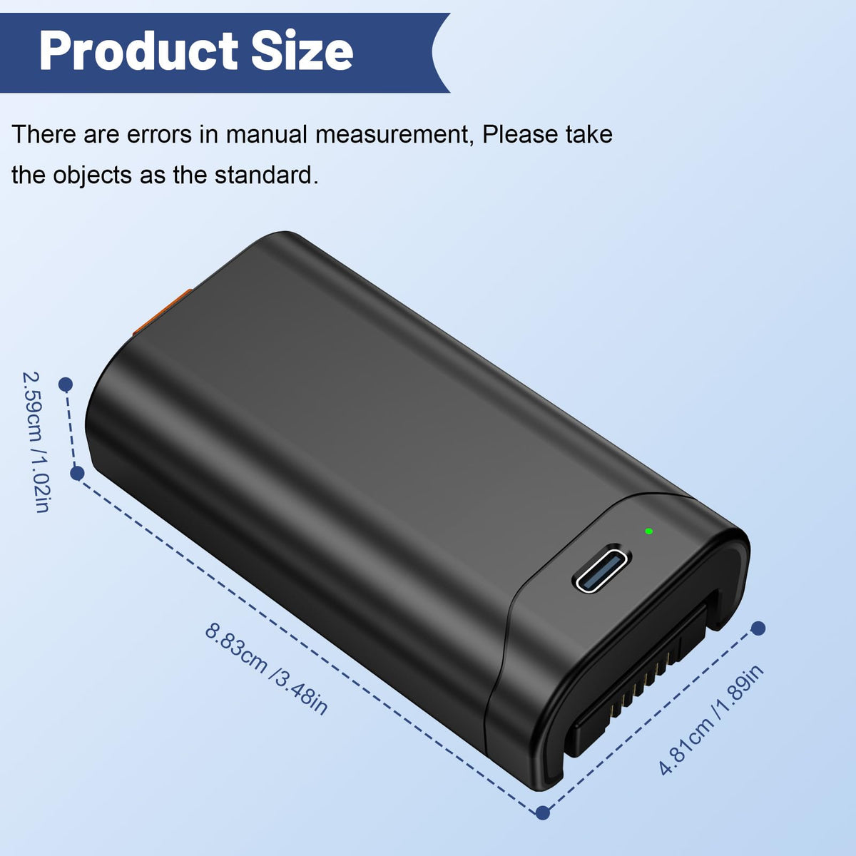 Fancy Buying 6000mAh battery back view showing easy swap design