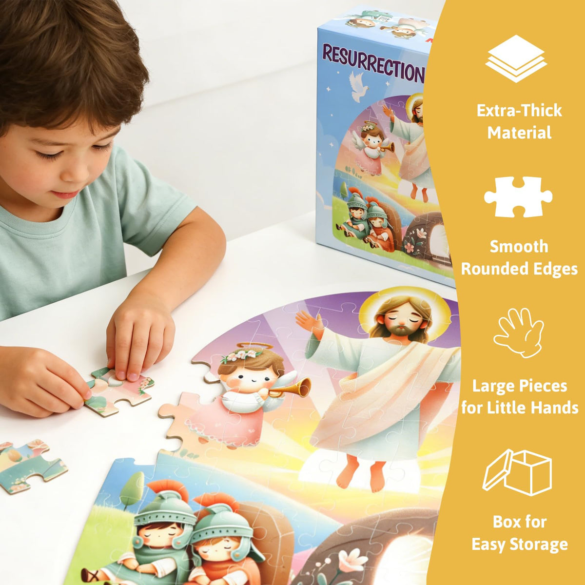Fancy Land 22x23 inch floor puzzle, immersive scene for learning and play