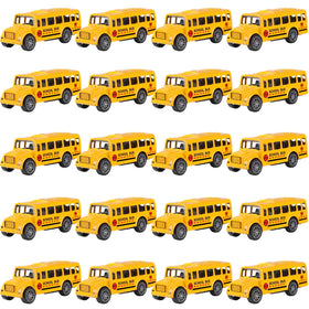 FANELEQU 20-pack yellow school bus die-cast pull-back toy promotes imaginative play and portability.