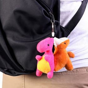 FANELEQU dinosaurs as keychains and bag decorations with durable soft fabric.