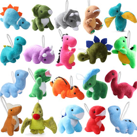 FANELEQU dinosaur plush set 20-pack in bright colors for classroom rewards.
