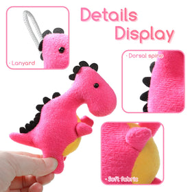 FANELEQU mini dinosaur figures with lanyards for portable play.