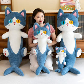 FANGYU plush shark-cat toy 80cm offering long lounging support.