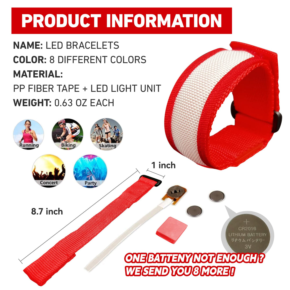 FANL Glow Bracelet orange solid lights up outdoor gatherings